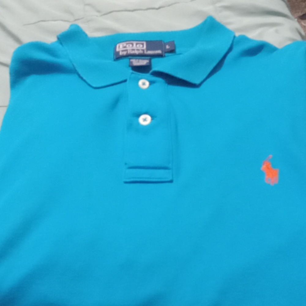 Polo ,Short sleeve dress shirt nice ,lg